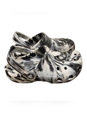 Crocs Kids Classic Marbled Clog Black White Tie Dye Shoes Size 11C Toddler Kids